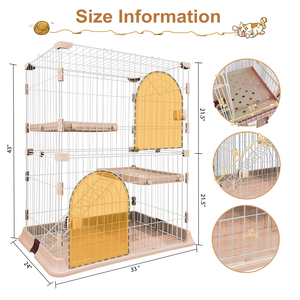 Deluxe Multi-Layer Solid <b>Cat</b> Cage Removable Design Large Space Carabiner Fixing Strong Durable Pet Cage Security Door Lock <b>Box</b> - Product Image 6