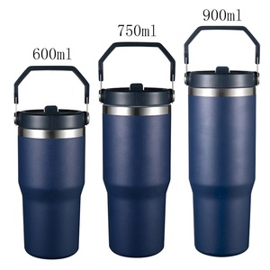 Vaso aislado al vacío de acero inoxidable de doble pared con logotipo personalizado con tapa y ASA, vaso de pajita para bebidas, taza de café de viaje - Product Image 1