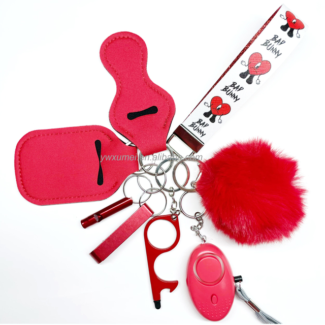 Wholesale 9pcs Outdoor Self Defense Keychain Accessories Self Defense Keychain Women Products