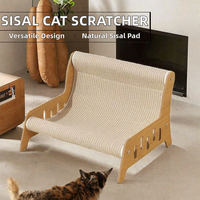MLJ Maison pour animaux de compagnie en sisal et bois, griffoir pour chat, lit pour chat de grande taille, facile à nettoyer, meuble d'intérieur multifonctionnel