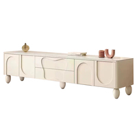 Meuble TV moderne de style crème blanc, appartement de petite taille, salon, bois massif, rangement, 2 m de long, meuble TV SK2308