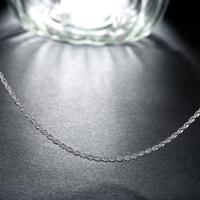 Collier en chaîne torsadée de 2 mm plaqué argent sterling 925 pour femmes, 16/18/20/22/24 pouces, bijoux de mode, cadeaux de charme