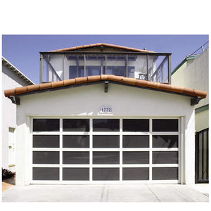 Porte de garage coulissante automatique, styles de verre personnalisés, sélection de tension et de taille, matériau en alliage d'aluminium - Product Image 6