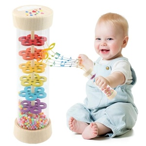 Juguete Educativo Montessori de Madera, Tubo de Sonido de Lluvia, Reloj de Arena, Instrumento Musical, Sonajero para Bebés y Niños Pequeños, Regalo - Product Image 1