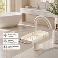 Support de rangement élégant pour robinet de salle de bain, organisateur d'évier de cuisine pour savon et éponge