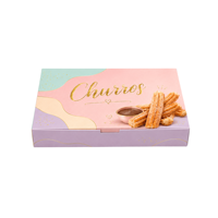Boîtes d'emballage pour churros en papier, jetables, personnalisées, à emporter, en carton, de qualité alimentaire, recyclables, robustes