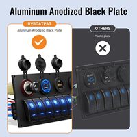 Panneau de Commande Étanche pour Bateau Marin, 8 Interrupteurs à Bascule 12V, Panneau de Commande à Bascule 12 Volts avec LED Bleue