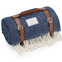 Couverture de pique-nique moderne, populaire, imperméable, légère et portable pour l'extérieur, avec un design personnalisé à pompons, idéale pour le camping et les barbecues