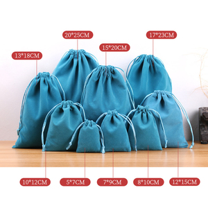 12x15cm tùy chỉnh đồ trang sức túi đồ trang sức Pouch với logo 19 Màu sắc dây rút mềm nhung bụi Quà Tặng mỹ phẩm bao bì túi - Product Image 2