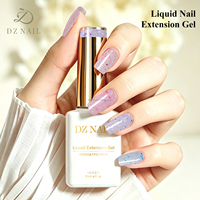 Nouveau Gel d'Extension d'Ongles Liquide DZ Sans HEMA ni TPO, Gel Auto-Nivelant Rapide, Gel UV LED Soak Off, Vente en Gros OEM ODM de Vernis Gel