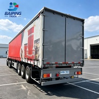 Semi-remorque rideau en acier BAIPING TRUCK 3/4 essieux 40 pieds avec bâche PVC, 40 tonnes, tissu anti-déchirure, structure de châssis optimisée