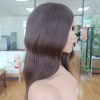 Perruques médicales Lace Front en cheveux humains 100% naturels pour femmes américaines et européennes, couleur brun clair, vente en gros, cheveux longs de 12'' et 16''