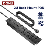 Barre d'alimentation pour armoire serveur 19 pouces, montage en rack, PDU 12 voies 15A 1875W, protection contre les surtensions 2100J, interrupteur ETL FCC, charge rapide 65W