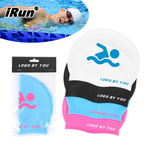 <span class=keywords><strong>IRun</strong></span>, gorro de natación para niños con logotipo personalizado, gorros de piscina de dibujos animados impermeables con estampado para niños, gorro elástico, gorros de natación para adultos - Product Image 1
