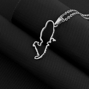 In acciaio inox 18K PVD <span class=keywords><strong>Martinique</strong></span> francese mappa lucida e cava collana pendente per le donne uomini collana regali - Product Image 5