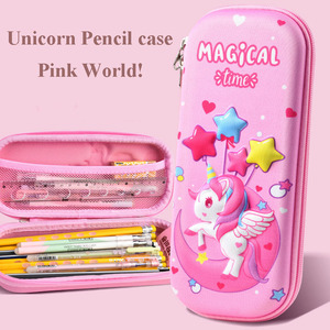 Étui à crayons 3D pour enfants, mignon, kawaii, licorne, en EVA, pour les filles d'école, papeterie, sacs à crayons - Product Image 5