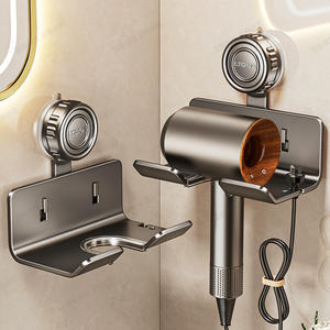 Support mural pour sèche-cheveux à ventouse Lteng, gris, design moderne, gain de place, rangement de salle de bain, unité simple - Product Image 2