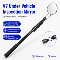Espejo de Inspección V7 para Debajo del Vehículo, Redondo, Acrílico, Giratorio, Telescópico, Portátil y Reflectante para Fábrica o Taller
