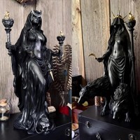 Statue en résine peinte à la main Hekate Niktipolos, déesse grecque de la nuit, pour décoration mythologique et collection d'autels