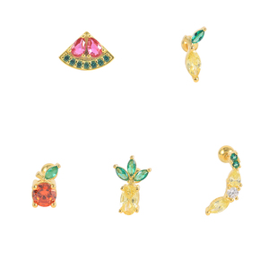 Pendientes ROXI de Frutas Tropicales, Lindos Pendientes de Cristal Multicolor con Forma de Uvas, Melocotones y Cerezas - Product Image 2