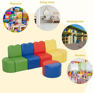 Plum Blossom Shaped <b>Kids</b> <b>Sofa</b> Stool Foam Filled Durable Child Chair For Kindergarten Playroom - Product Image 3