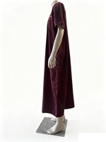 Qamis Koshibo pour homme, longueur au sol, col court, manches courtes, respirant, léger, infroissable, brodé, modeste, personnalisé