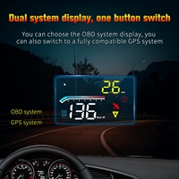 Affichage tête haute M17 OBD GPS double système : vitesse, régime moteur, température eau, tension, niveau carburant, boussole, horloge pour toutes les voitures