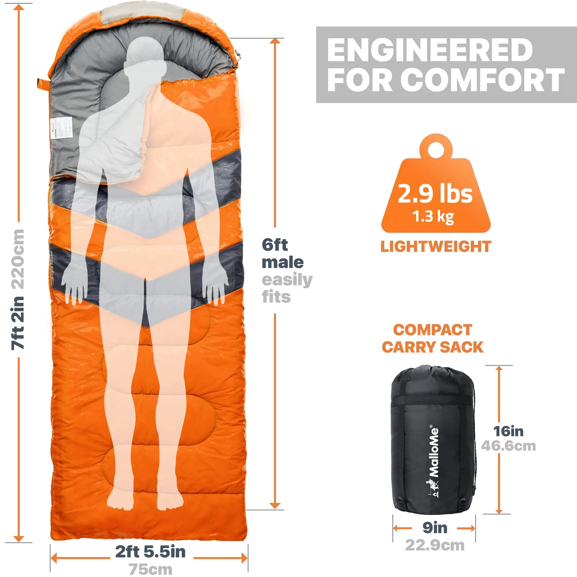 Outdoor Swaddle Cold Weather Keep Warm Adult Hooded Envelope Sleeping Bag for Camping Hiking