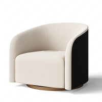 Fauteuil d'appoint moderne de luxe FERLY, fauteuil pivotant en peluche pour la décoration de la chambre à coucher et du salon