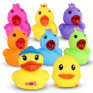 Elarve Multicolored Mini Multicolor Rubber Squeeze Toys Baby <b>Bath</b> Ducky Bathtub Pool Squeaky Little Duck Shower/Party - Product Image 5