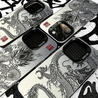 Étui de téléphone pour homme en TPU+PC mat avec motif animal, peinture UV, avec étui pour 11/12/13/14/15/16 Pro/Max, coque souple