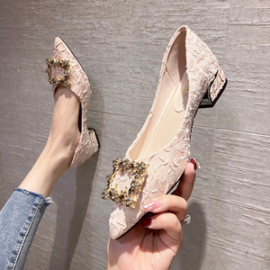 Punta a punta di diamante alla moda stile elegante scarpe basse femminili <span class=keywords><strong>tacchi</strong></span> a pantofola per le donne - Product Image 1