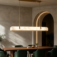Lámpara Colgante Moderna de Cobre y Piedra para Hotel, Decorativa para el Hogar, Cocina, Lámpara Colgante de Mármol Natural