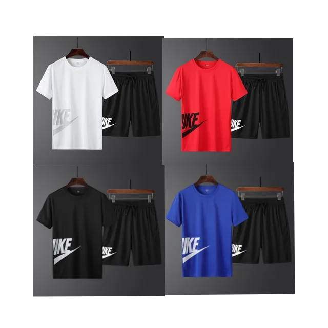 Casual Sport Set for Mens Casual Tracksuits Short Sleeve Shorts Suit 2-Piece Outfit T-Shirt and Shorts Set Men Casual Suits Set