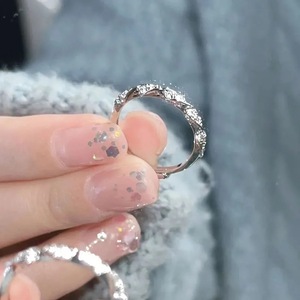 Diamond Ring For Women Round Brilliant Cut Twisted Open Design Everyday Wear Geometric Shape Light Luxury Jewelry - Product Image 3