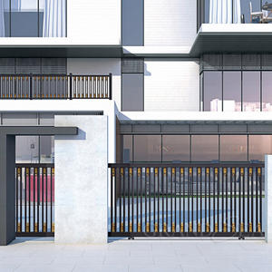 American Villa Garden Entrée Portes en alliage d'aluminium Ouverture automatique Porte battante pour cour résidentielle - Product Image 4