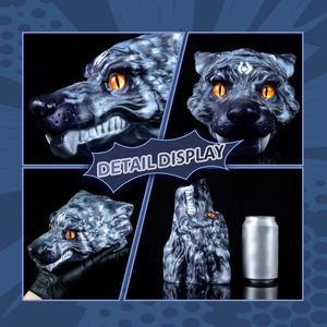 Masturbador Masculino con Cabeza de Lobo, Juguete Sexual de Silicona Realista con Boca Vaginal y Vagina de Bolsillo para Entrenamiento de Resistencia del Pene - Product Image 2