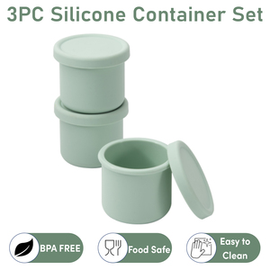 Paquete de 3 Recipientes de Silicona para Snacks con Tapas, Recipientes Redondos Pequeños de Grado Alimenticio para Guardar Snacks, Nueces y Frutas - Product Image 1