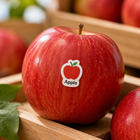 Op maat gemaakte fruitverpakkingslabels rol waterdicht sterke kleefkracht kiss-cut vinyl rond zelfklevend voor appelproducten stickers