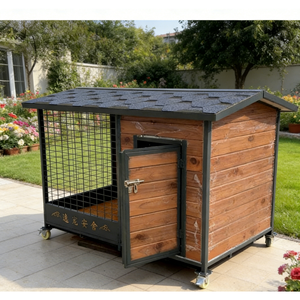 Enclos pour chien à double <span class=keywords><strong>porte</strong></span> pour extérieur - Structure en acier robuste avec espace de course couvert - Product Image 2