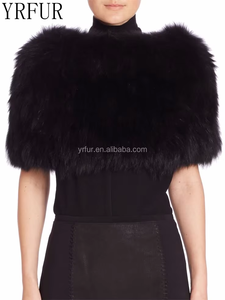 YR398 YANRAN <span class=keywords><strong>fourrure</strong></span> tricot à la main <span class=keywords><strong>Snood</strong></span> avec élastique luxe <span class=keywords><strong>fourrure</strong></span> Cape livraison directe - Product Image 4