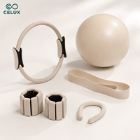Kit de fitness personnalisé avec logo : ballon de yoga, anneau de Pilates, poids de cheville en silicone, bande de résistance pour Pilates à domicile
