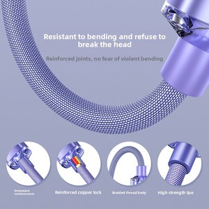 120W 6A USB C Để Loại C Nhanh Chóng Sạc Cáp Dữ Liệu Bện Nylon USB Type-C Tinh Khiết Đồng Cho Huawei Máy In IOS Máy Tính - Product Image 4