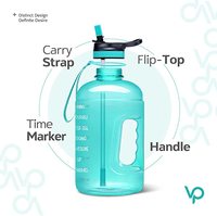 Bouteille d'eau de sport en plastique de 2,2 L grande capacité avec corde, sans BPA, personnalisable avec logo, pour la gym et l'extérieur – Vente en gros