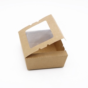 Biodegradable takeout custom food kraft brown paper lunch box craft food bento container