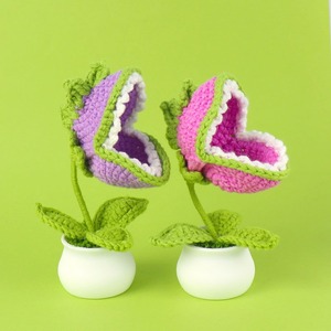 Decoración del hogar hecho a mano tejido artificial flores falsas ramo simulado eterno hilo de lana Hombre comedor Flor de punto - Product Image 1