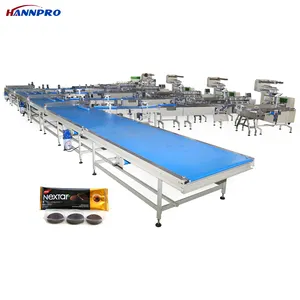 High Efficiency 4 Channels Automatic Biscuit Egg Roll Feeding Sorting Packing Machine Manufacturer