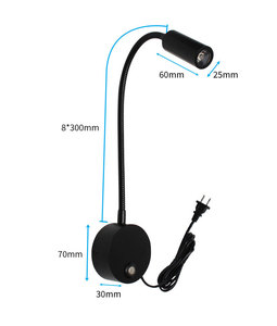Applique <span class=keywords><strong>murale</strong></span> à bras flexible pour hôtel, chambre à coucher, <span class=keywords><strong>lampe</strong></span> de chevet avec variateur tactile et port USB - Product Image 6