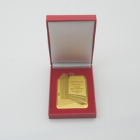 Trophée personnalisable en alliage métallique plaqué or, avec cordon coloré, pour récompenses d'hôtel et événements sportifs