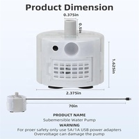 Pompe submersible silencieuse USB en gros SMA-800 DC 5V 1.5W 160L/H ABS pour fontaine à eau pour animaux de compagnie CE RoHS FCC OEM ODM